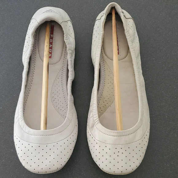 Prada cream perforated leather dress shoes NICE Men main image 2